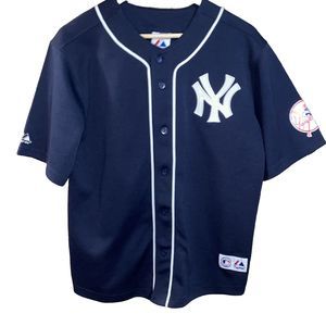 New York Yankees Rodriguez #13 MLB Navy Blue Majestic Sewn Jersey Youth 14/16